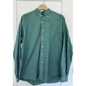 Ralph Lauren Classic Fit Button Down Shirt Green Black‎ 17/XL